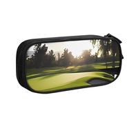 QGGHNISD Golf Course Pencil Bag, Large Capacity Double Layer with Divider Stationery Bag,Zipper Cute Printed Cosmetic Bag for School Office Travelling