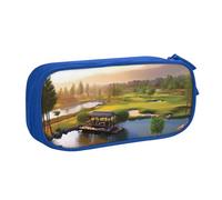 QGGHNISD Golf Resort Park Pencil Bag, Large Capacity Double Layer with Divider Stationery Bag,Zipper Cute Printed Cosmetic Bag for School Office Travelling