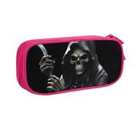 QGGHNISD Grim-Reaper Pencil Bag, Large Capacity Double Layer with Divider Stationery Bag,Zipper Cute Printed Cosmetic Bag for School Office Travelling