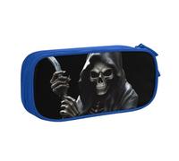 QGGHNISD Grim-Reaper Pencil Bag, Large Capacity Double Layer with Divider Stationery Bag,Zipper Cute Printed Cosmetic Bag for School Office Travelling