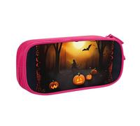 QGGHNISD Halloween Party Pencil Bag, Large Capacity Double Layer with Divider Stationery Bag,Zipper Cute Printed Cosmetic Bag for School Office Travelling