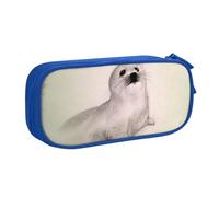 QGGHNISD Harp Seal Painting Pencil Bag, Large Capacity Double Layer with Divider Stationery Bag,Zipper Cute Printed Cosmetic Bag for School Office Travelling