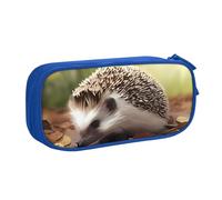 QGGHNISD Hedgehog Pencil Bag, Large Capacity Double Layer with Divider Stationery Bag,Zipper Cute Printed Cosmetic Bag for School Office Travelling