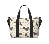 QGGHNISD I Love My Dog Dachshunds Crossbody Travel Bag - Water-Resistant Carry-On Handbag, Large Capacity Gym Bag