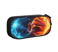 QGGHNISD Ice and Fire Balls Pencil Bag, Large Capacity Double Layer with Divider Stationery Bag,Zipper Cute Printed Cosmetic Bag for School Office Travelling