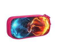 QGGHNISD Ice and Fire Balls Pencil Bag, Large Capacity Double Layer with Divider Stationery Bag,Zipper Cute Printed Cosmetic Bag for School Office Travelling