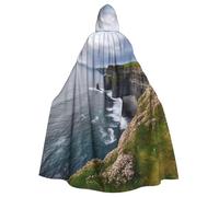 QGGHNISD Ireland Outdoors County Clare The Cliffs Halloween Hooded Cloak For Adults, Long Polyester Cape With Big Hood For Cosplay, Party, Costume
