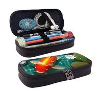 QGGHNISD Japanese Carp Leather Pencil Case, Large Capacity Durable Pencil Box, Student Stationery Bag, Suitable for Stationery/Cosmetics/Small Items