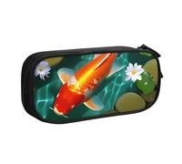 QGGHNISD Japanese Carp Pencil Bag, Large Capacity Double Layer with Divider Stationery Bag,Zipper Cute Printed Cosmetic Bag for School Office Travelling