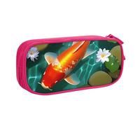 QGGHNISD Japanese Carp Pencil Bag, Large Capacity Double Layer with Divider Stationery Bag,Zipper Cute Printed Cosmetic Bag for School Office Travelling