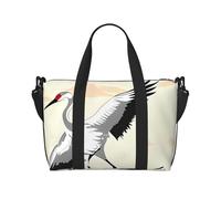 QGGHNISD Japanese Crane Crossbody Travel Bag - Water-Resistant Carry-On Handbag, Large Capacity Gym Bag
