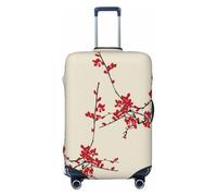 QGGHNISD Japanese Floral Cherry Blossom Luggage Case Protector - Scratch Resistant Elastic Travel Luggage Cover - Fits 18-32 Inch Suitcases S