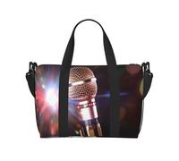 QGGHNISD Karaoke Microphone Crossbody Travel Bag - Water-Resistant Carry-On Handbag, Large Capacity Gym Bag