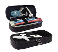 QGGHNISD Killer Whale Dolphin Ocean Leather Pencil Case, Large Capacity Durable Pencil Box, Student Stationery Bag, Suitable for Stationery/Cosmetics/Small Items