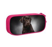 QGGHNISD Labrador Retriever Pencil Bag, Large Capacity Double Layer with Divider Stationery Bag,Zipper Cute Printed Cosmetic Bag for School Office Travelling