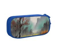 QGGHNISD Landscape Painting Pencil Bag, Large Capacity Double Layer with Divider Stationery Bag,Zipper Cute Printed Cosmetic Bag for School Office Travelling