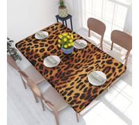 QGGHNISD Leopard Print Square Table Cover For 4ft Table, Waterproof Oil Resistant Tablecloth With Elastic Edge, 122 X 76 Cm