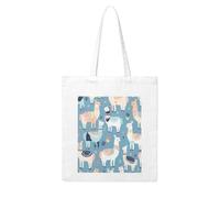 QGGHNISD Llama Cartoon Pattern Canvas Tote Bag Large Reusable Shopping Bag With Double-Sided Print, 41x38cm Everyday Carry Handbag