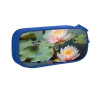 QGGHNISD Lotus Flower Painting Pencil Bag, Large Capacity Double Layer with Divider Stationery Bag,Zipper Cute Printed Cosmetic Bag for School Office Travelling