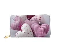 QGGHNISD Lovely Hearts Women's Long Leather Wallet with Zipper, Card Slots, Cash Pocket, Clutch Purse