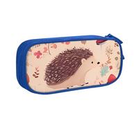 QGGHNISD Lovely Hedgehog Pencil Bag, Large Capacity Double Layer with Divider Stationery Bag,Zipper Cute Printed Cosmetic Bag for School Office Travelling