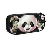 QGGHNISD Lovely Panda Printed Pencil Bag, Large Capacity Double Layer with Divider Stationery Bag,Zipper Cute Printed Cosmetic Bag for School Office Travelling