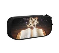 QGGHNISD Magic Book Pencil Bag, Large Capacity Double Layer with Divider Stationery Bag,Zipper Cute Printed Cosmetic Bag for School Office Travelling