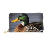 QGGHNISD Mallard Duck Women's Long Leather Wallet with Zipper, Card Slots, Cash Pocket, Clutch Purse
