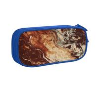 QGGHNISD Marble Mixed Brown Pencil Bag, Large Capacity Double Layer with Divider Stationery Bag,Zipper Cute Printed Cosmetic Bag for School Office Travelling