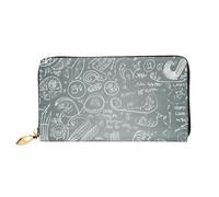 QGGHNISD Math Question Women's Long Leather Wallet with Zipper, Card Slots, Cash Pocket, Clutch Purse