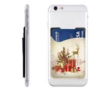 QGGHNISD Merry Christmas2 Phone Case Card Holder, Adhesive Id Credit Card Holder for The Back of Most Smartphones
