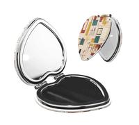 QGGHNISD Mid Century Modern Makeup Mirror, Compact Double-Sided Travel Mirror With Magnifying Lens