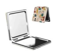 QGGHNISD Mid Century Modern Makeup Mirror, Compact Double-Sided Travel Mirror With Magnifying Lens