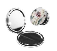 QGGHNISD Modern Botanical Makeup Mirror, Compact Double-Sided Travel Mirror With Magnifying Lens