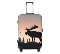 QGGHNISD Moose Mountain Pine Tree Wilderness Luggage Case Protector - Scratch Resistant Elastic Travel Luggage Cover - Fits 18-32 Inch Suitcases M