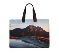 QGGHNISD Mountain At Sunrise Canvas Tote Bag Document Organizer Bag Zipper File Storage Handbag Portable Office Travel Bag