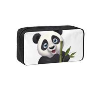 QGGHNISD Naughty Panda Large Capacity Pencil Case, Oxford Cloth Zipper Pen Pouch, Simple Printed Stationery Organizer Bag