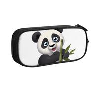 QGGHNISD Naughty Panda Pencil Bag, Large Capacity Double Layer with Divider Stationery Bag,Zipper Cute Printed Cosmetic Bag for School Office Travelling