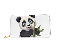 QGGHNISD Naughty Panda Women's Long Leather Wallet with Zipper, Card Slots, Cash Pocket, Clutch Purse