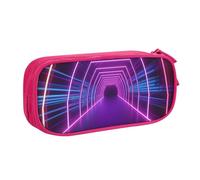 QGGHNISD Neon Lights Tunnel Pencil Bag, Large Capacity Double Layer with Divider Stationery Bag,Zipper Cute Printed Cosmetic Bag for School Office Travelling