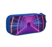 QGGHNISD Neon Lights Tunnel Pencil Bag, Large Capacity Double Layer with Divider Stationery Bag,Zipper Cute Printed Cosmetic Bag for School Office Travelling