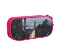 QGGHNISD New York City Pencil Bag, Large Capacity Double Layer with Divider Stationery Bag,Zipper Cute Printed Cosmetic Bag for School Office Travelling