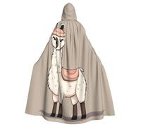 QGGHNISD No Drama Llama Halloween Hooded Cloak For Adults, Long Polyester Cape With Big Hood For Cosplay, Party, Costume