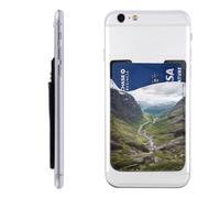 QGGHNISD Norway Terrain Phone Case Card Holder, Adhesive Id Credit Card Holder for The Back of Most Smartphones