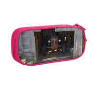QGGHNISD Old Wooden Barn with Rusted Tractor Pencil Bag, Large Capacity Double Layer with Divider Stationery Bag,Zipper Cute Printed Cosmetic Bag for School Office Travelling