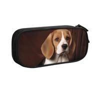 QGGHNISD Ovely Pet Dog Beagle Pencil Bag, Large Capacity Double Layer with Divider Stationery Bag,Zipper Cute Printed Cosmetic Bag for School Office Travelling