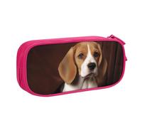 QGGHNISD Ovely Pet Dog Beagle Pencil Bag, Large Capacity Double Layer with Divider Stationery Bag,Zipper Cute Printed Cosmetic Bag for School Office Travelling