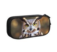 QGGHNISD Owl Birds Pencil Bag, Large Capacity Double Layer with Divider Stationery Bag,Zipper Cute Printed Cosmetic Bag for School Office Travelling