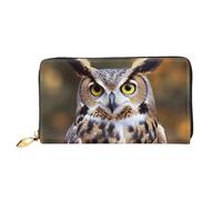 QGGHNISD Owl Birds Women's Long Leather Wallet with Zipper, Card Slots, Cash Pocket, Clutch Purse