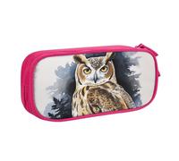 QGGHNISD Owl Pencil Bag, Large Capacity Double Layer with Divider Stationery Bag,Zipper Cute Printed Cosmetic Bag for School Office Travelling